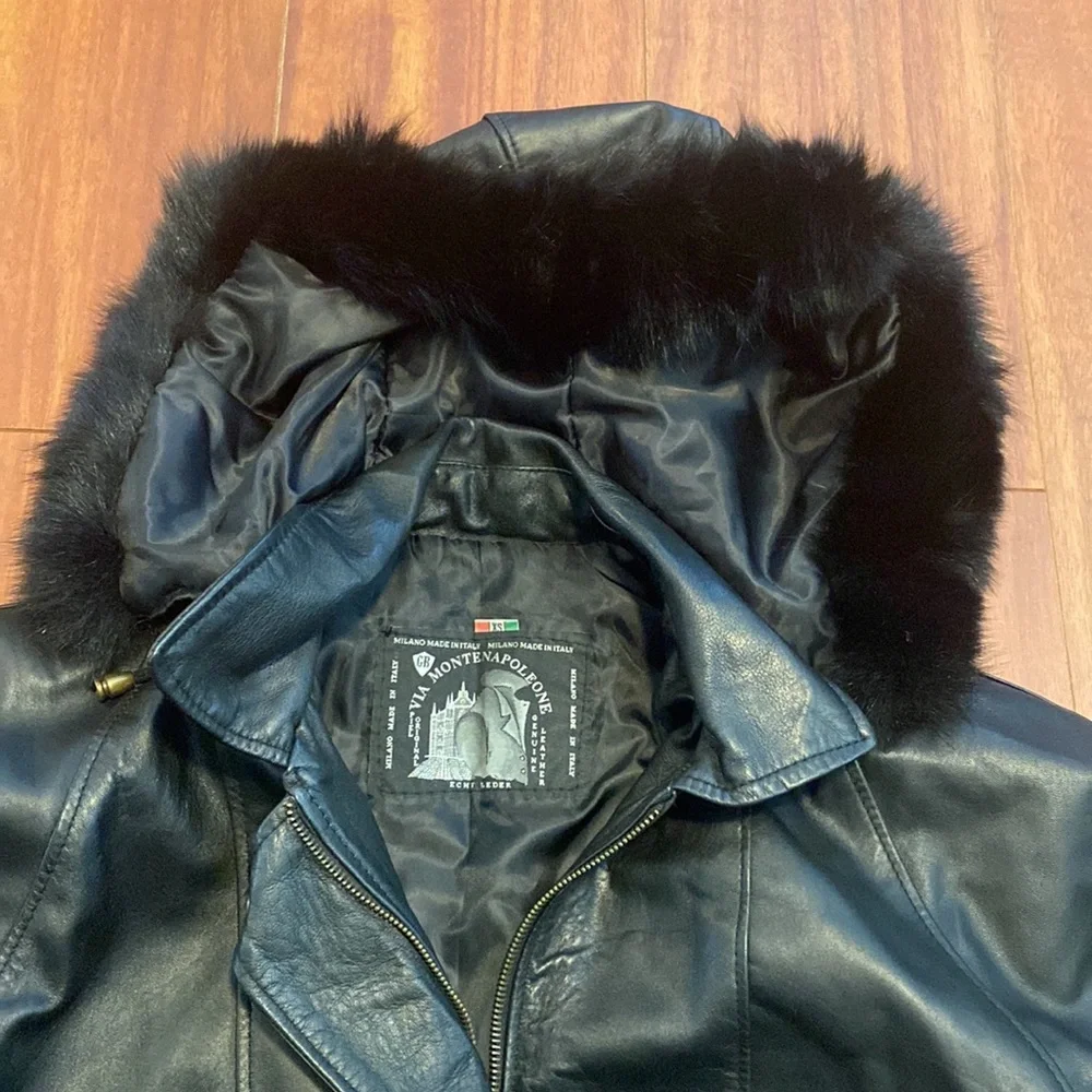 🔥BUNDLESALE Mens XS S authentic mink fur leather jacket coat Italian Milano